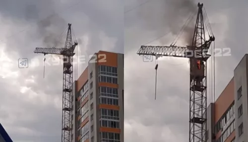 В Барнауле произошел пожар в кабине башенного крана