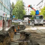 Схему движения транспорта изменят в центре Барнаула из-за ремонта на сетях