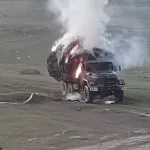 В Республике Алтай около села загорелся грузовик с сеном