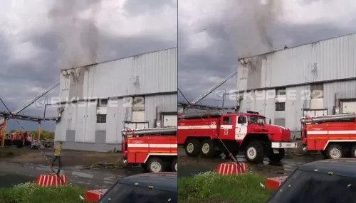 В Барнауле произошел пожар в здании предприятия по производству котлов