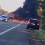 В Алтайском крае на трассе загорелся грузовик