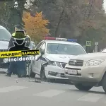 В центре Барнаула произошла авария с автомобилем ДПС