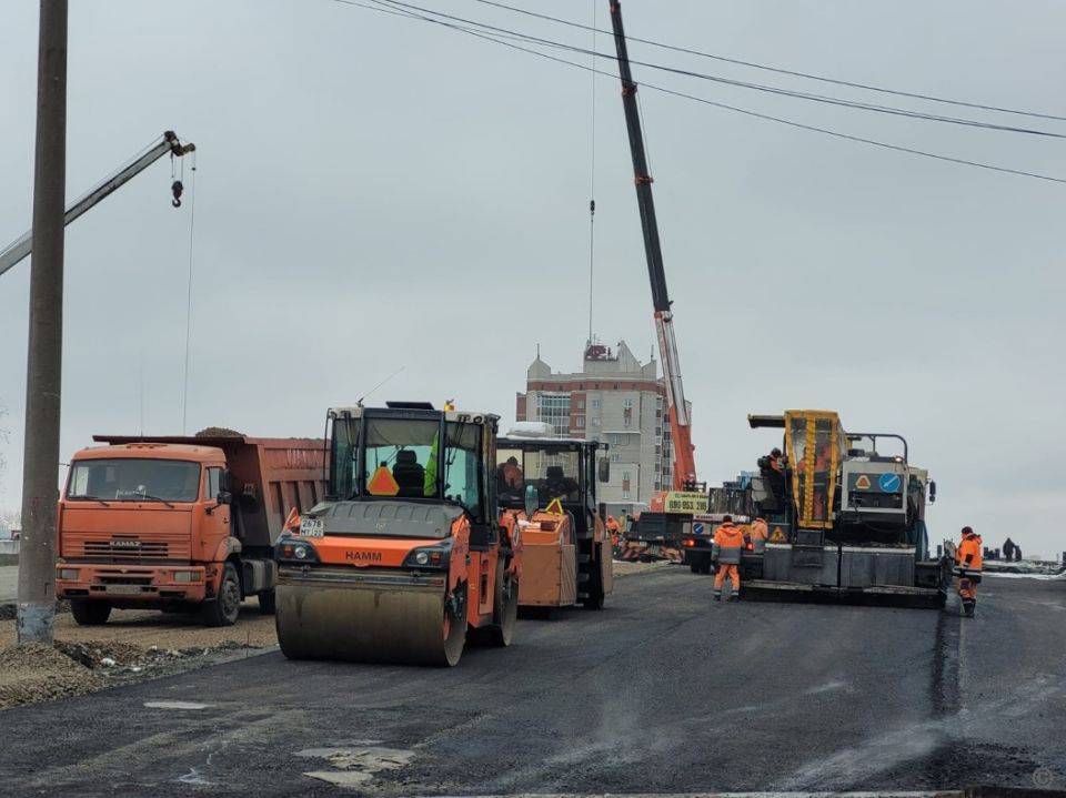 Дорожные работы на мосту по пр. Ленина