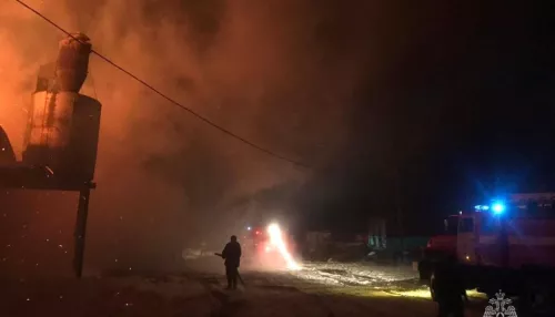 На Алтае произошел крупный пожар в деревообрабатывающем цехе