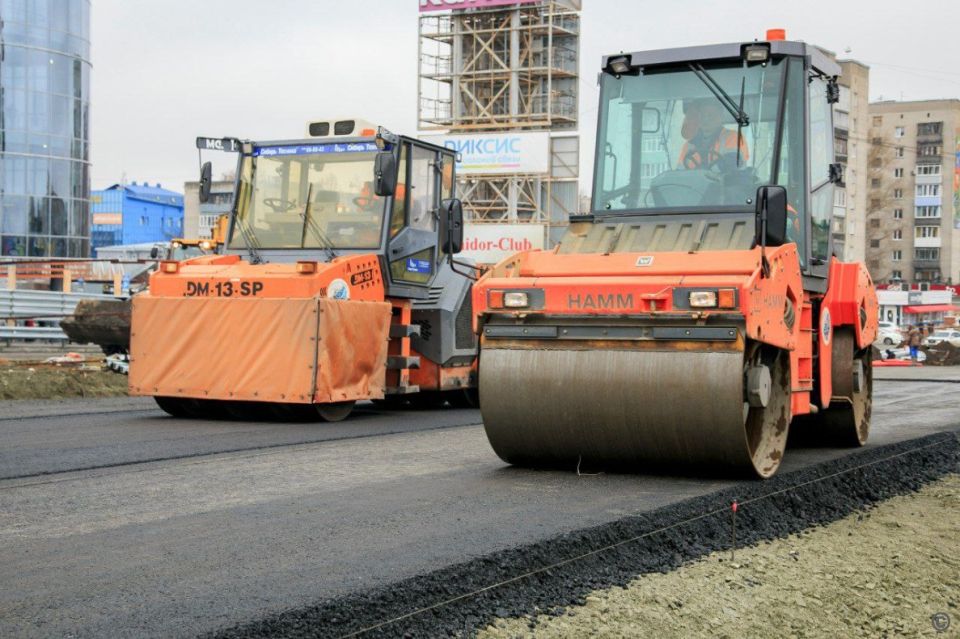 Дорожные работы на мосту по пр. Ленина