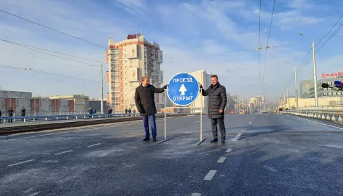 Открыт навсегда: в Барнауле запустили движение по мосту на Новом рынке. Фото