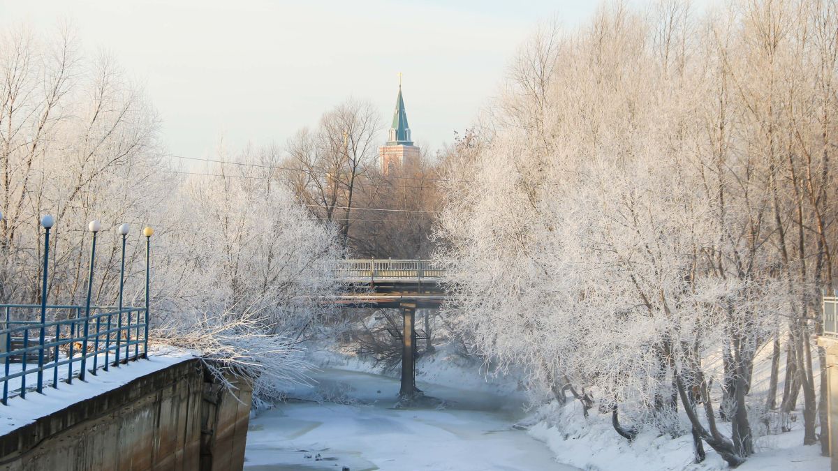 Река Барнаулка. Морозы. Зима