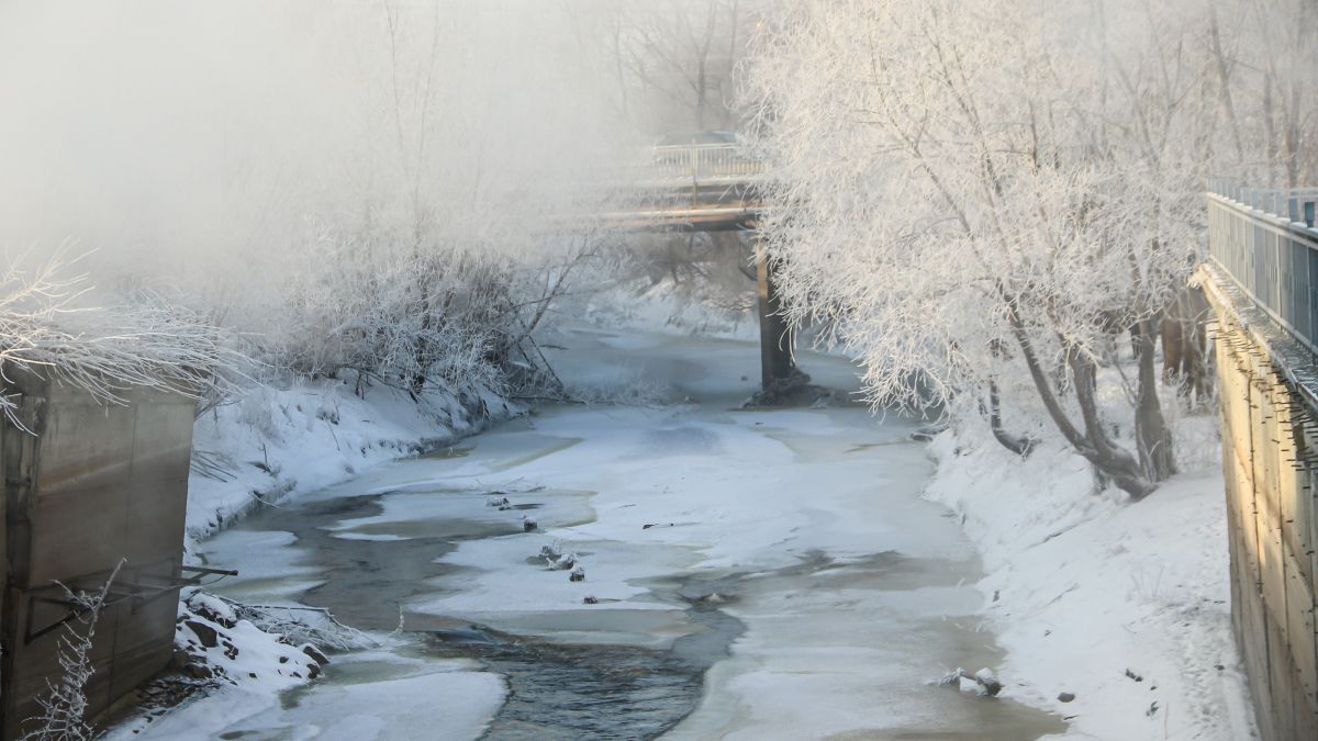 Река Барнаулка. Морозы. Зима