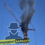 В Барнауле произошел пожар в кабине башенного крана