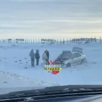 В Алтайском крае с трассы в кювет слетела легковушка
