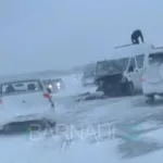 В Алтайском крае на трассе произошло серьезное лобовое ДТП