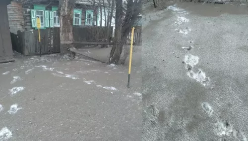 В Бийске улицы в районе Льнокомбината покрыл черный снег