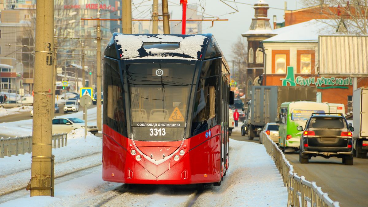 Первый трамвай из Белоруссии, вышедший на маршрут №1