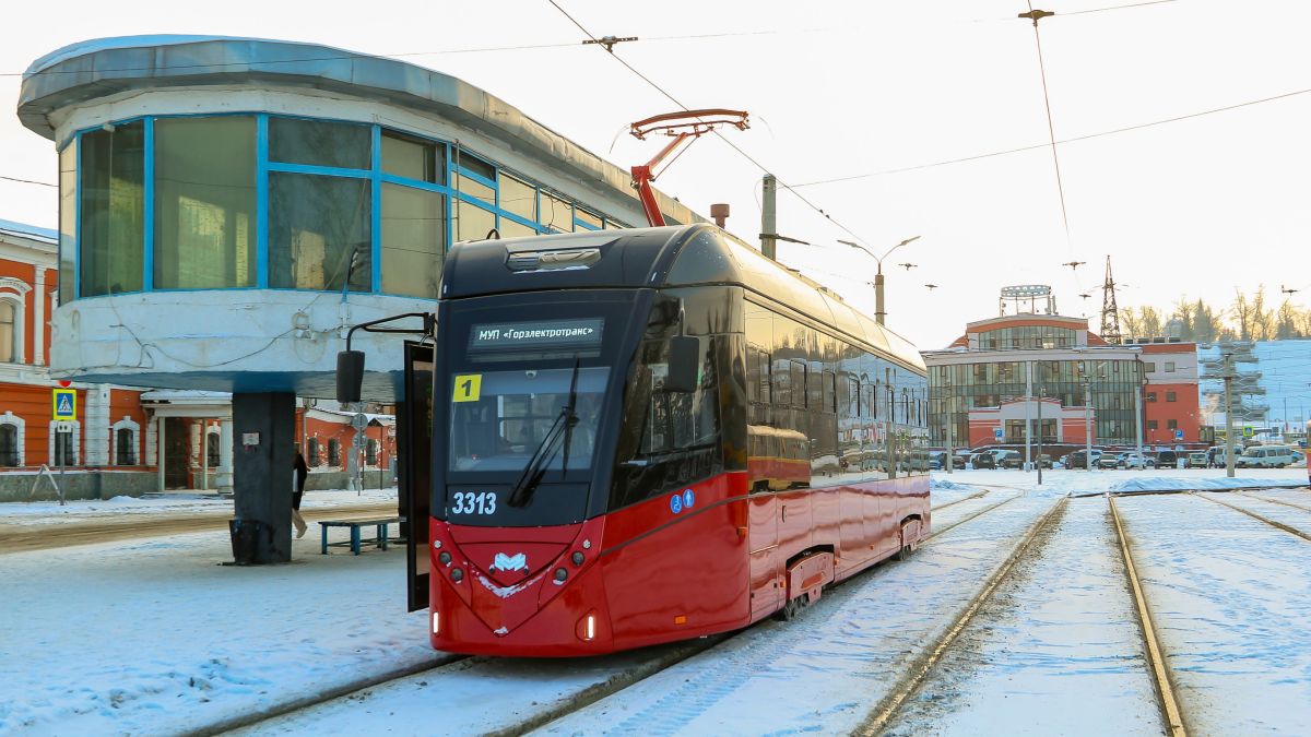 Первый трамвай из Белоруссии, вышедший на маршрут №1