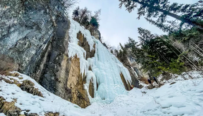 Ущелье ледяных призраков. На Алтае проявились застывшие потоки скрытых водопадов