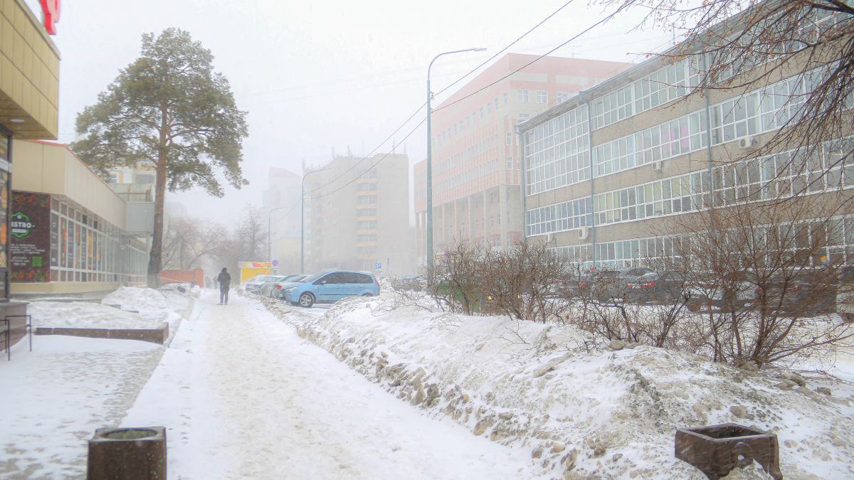 Снег в Барнауле. Зима