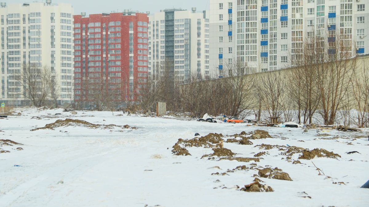 Участок квартала 2012 со стороны улицы Власихинской. Февраль 2024 года