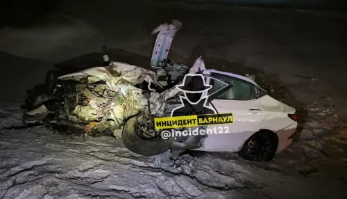 Легковушку разворотило после смертельной аварии с фурой у алтайского села