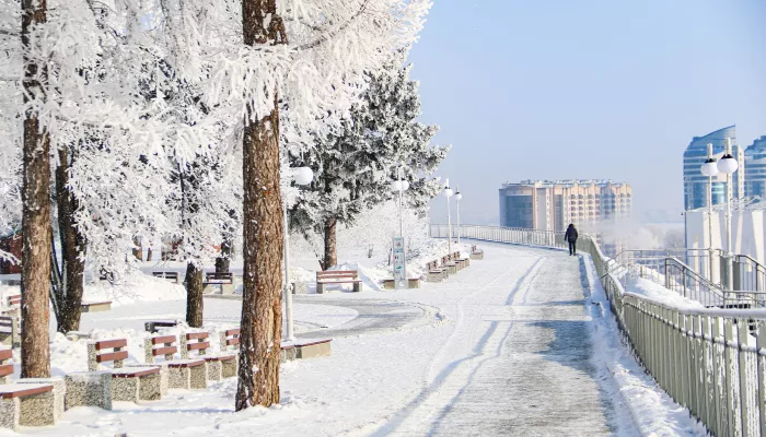 Барнаул покрылся ослепительным снежным пухом. Фоторепортаж