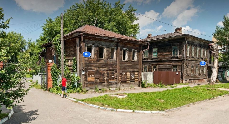 Снесенные дома на улице Пролетарской, 80 и 82 (скриншот панорамного фото 2017 года)