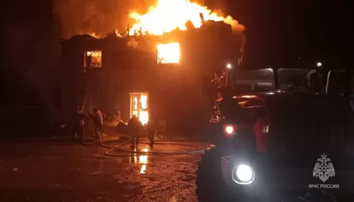 В алтайском селе сгорел двухэтажный магазин стройматериалов