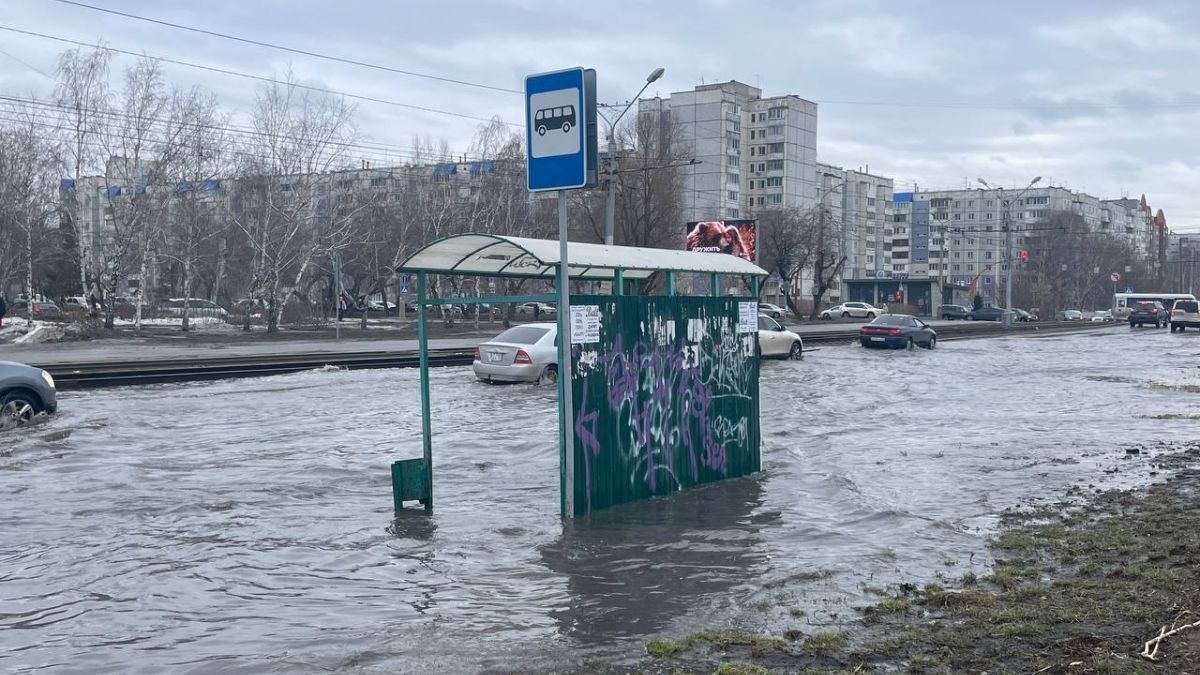 Подтопление талыми водами улицы Попова. 29 марта 2024 года