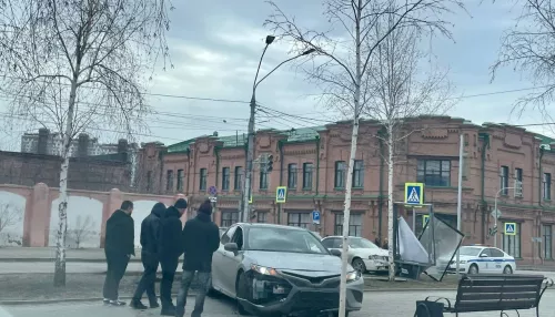 В Барнауле легковушка вылетела на аллею на проспекте Ленина