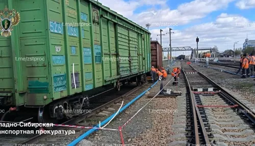 В Алтайском крае грузовой вагон сошел с рельсов
