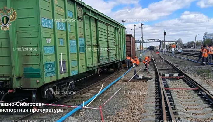 В Алтайском крае грузовой вагон сошел с рельсов