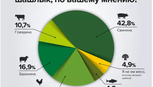 Опрос РСХБ: 40% россиян готовы за один раз съесть полкило шашлыка (и даже больше)