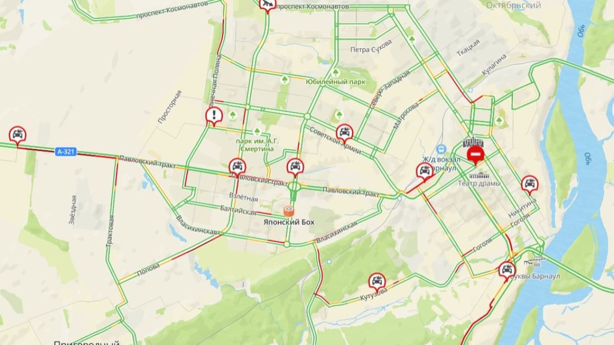 Пробки в Барнауле 8 мая