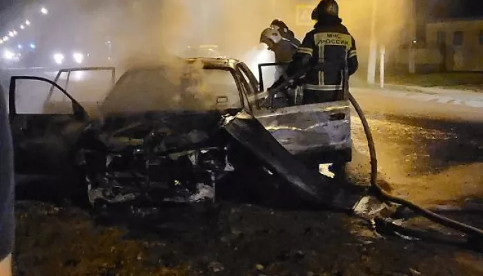 В поселке Власиха на ул. Мамонтова сгорел автомобиль