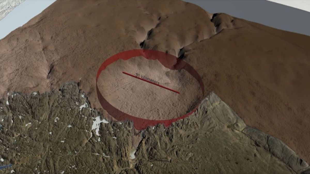 Гигантский кратер обнаружен под ледяным щитом Гренландии