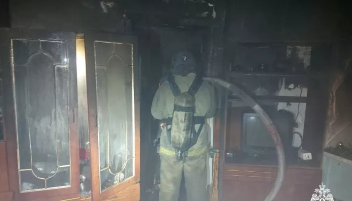 В Барнауле двух человек увезли в больницу после пожара в жилом доме