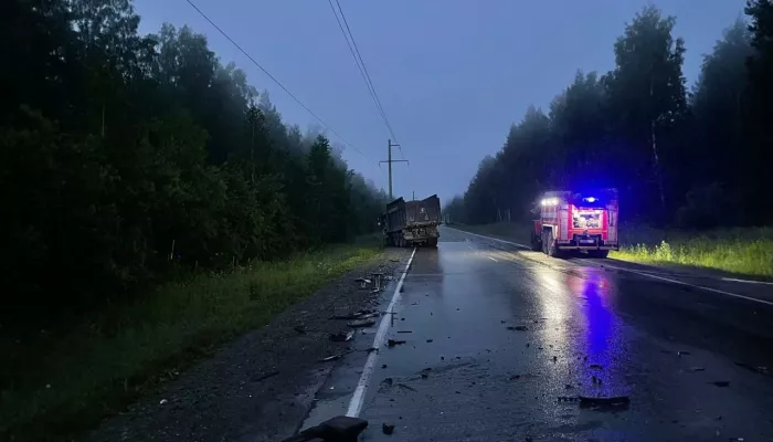 Под Новосибирском 19-летний водитель разбился на легковушке, влетев в грузовик