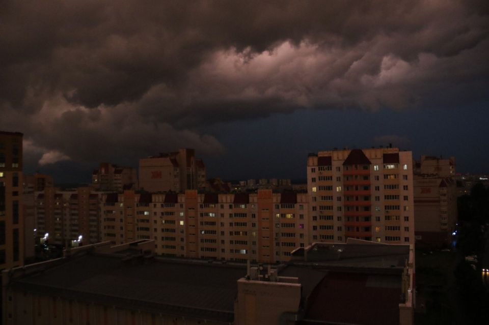 Тучи в Барнауле, дождь