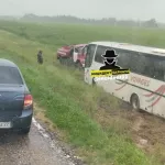 Рейсовый автобус слетел в кювет на алтайской трассе