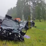 Автомобили смяло в жестком ДТП на алтайской трассе