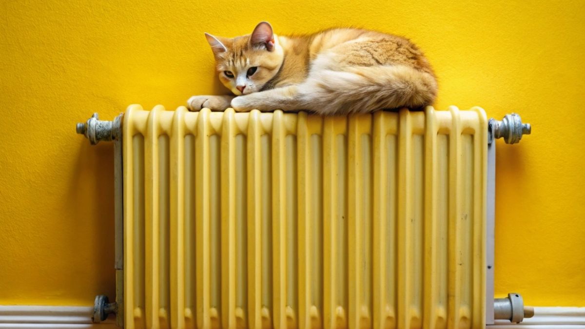 Отопление. Батарея. Кот