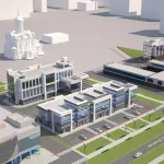 Офисный угол в Барнауле дополнит еще одно здание с фонтаном