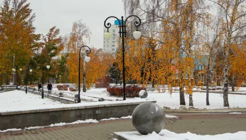 Буйство красок в снегу: как изменился Барнаул с приходом первого снега. Фоторепортаж