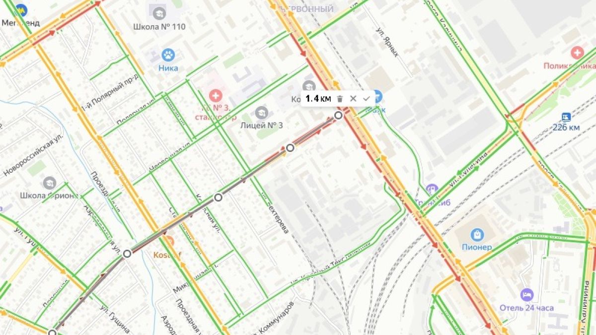 Пробки в Барнауле 15 октября