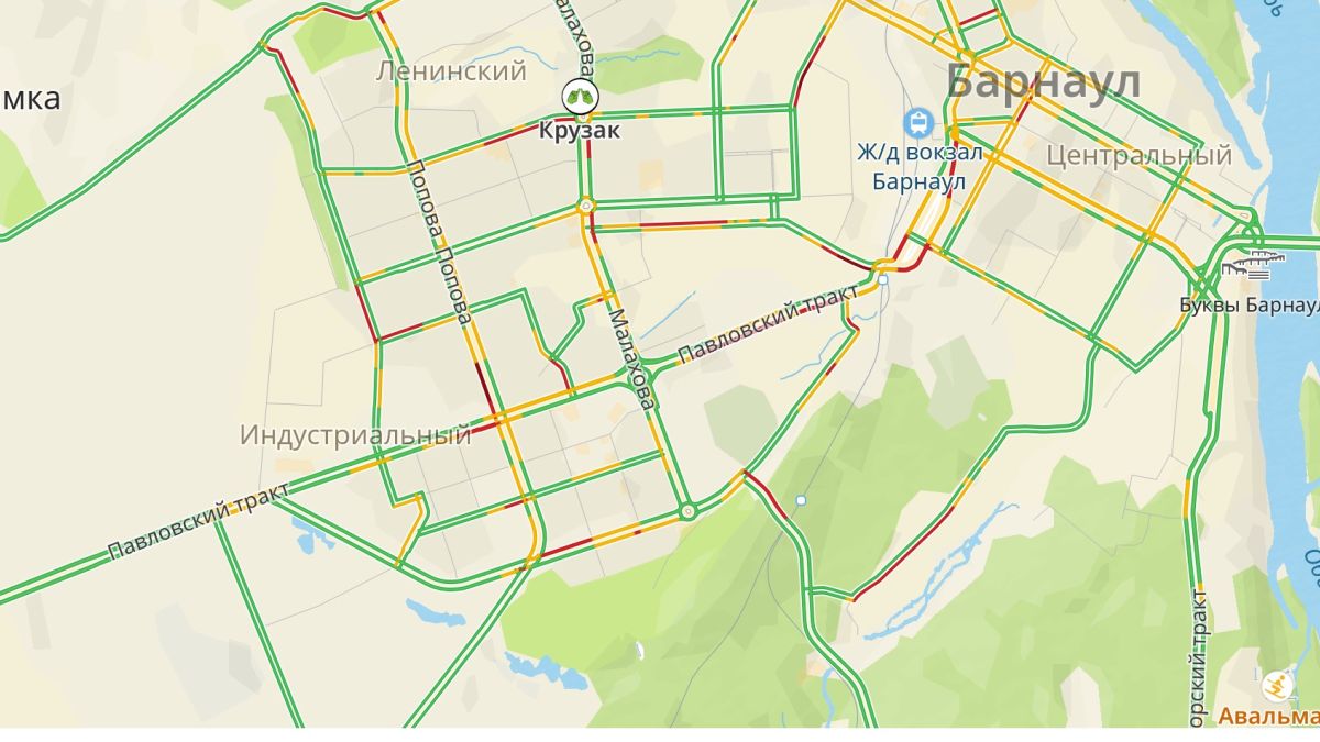 Пробки в Барнауле 21 октября