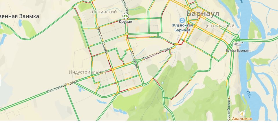 Пробки в Барнауле 21 октября