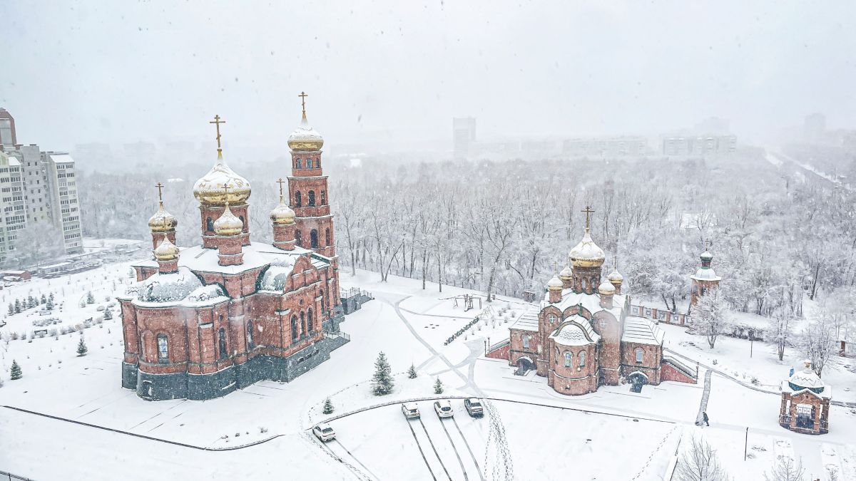 Снег в Барнауле, погода