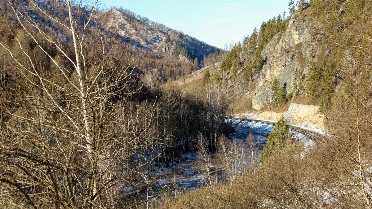 Участок Ануйского тракта в районе Денисовой пещеры. Ноябрь 2024 года