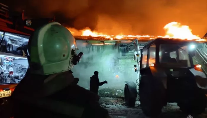 В Павловском районе загорелось зернохранилище с подсолнечником