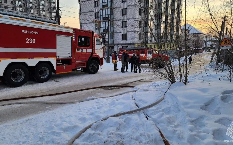 В Барнауле потушили крупный пожар в переулке Революционный
