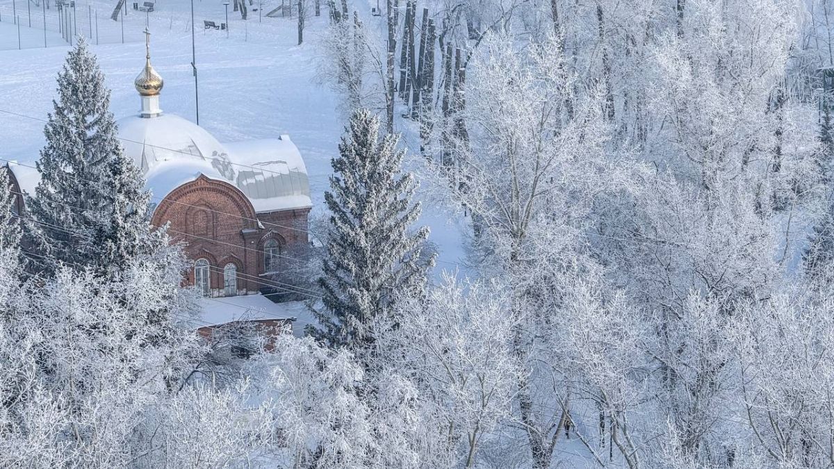 Барнаул. Зима. Изморозь