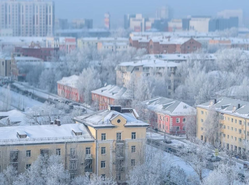 Барнаул. Зима. Изморозь